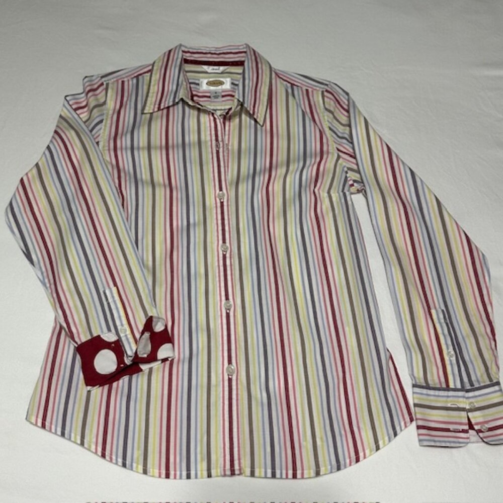 Talbots Women's Modern Button Up Striped Shirt